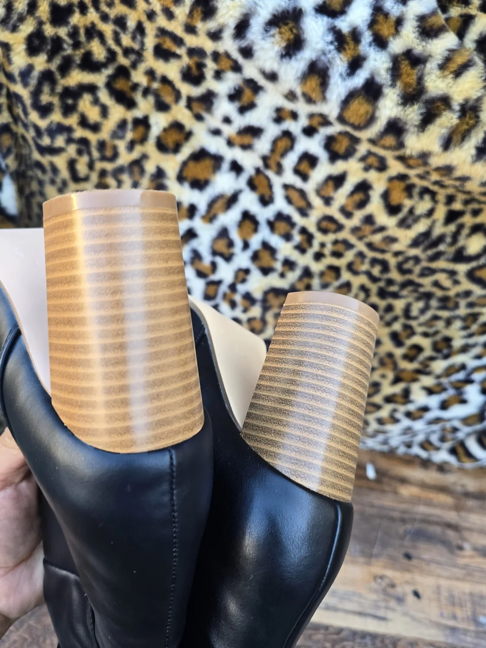 Black Knee High Block Heel Women's Boots Size 7